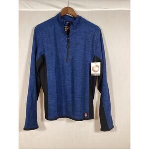 Canada Weather Gear 1/4 Zip Pullover Mens Medium Blue Black Athletic NWT